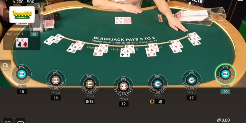 Trải nghiệm game Blackjack siêu hot trên nền tảng cá cược casino Good88