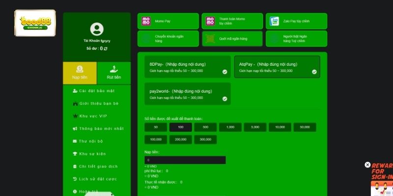 Nạp tiền Good88 qua mã QR được nhiều người chơi ưu tiên lựa chọn