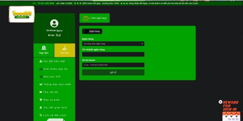 Rút tiền Good88 qua ngân hàng được nhiều người lựa chọn do tính ổn định cao